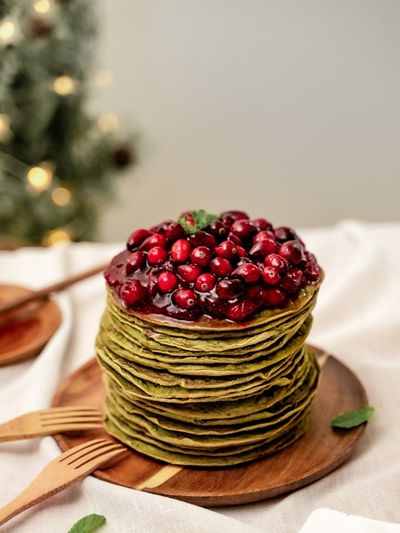 Pancake au matcha et sauce aux canneberges - SETA Organic