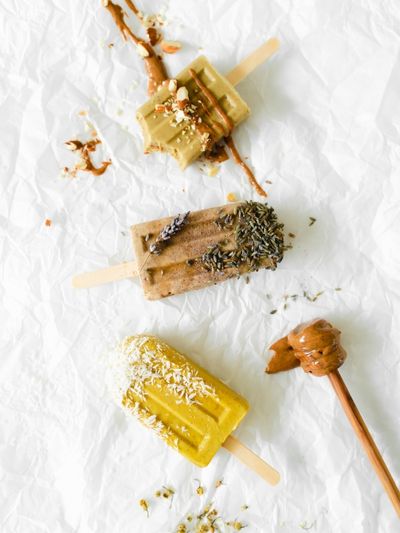 Trio de popsicles crémeux à l’amande et au lait d’or/à la lavande/au matcha - SETA Organic