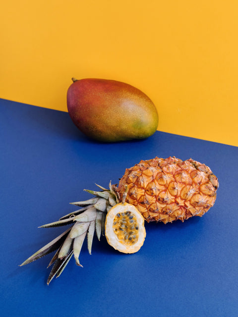 Pineapple, passion fruit, mango
