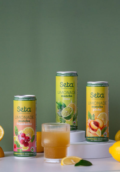 Avec thé vert, pré + probiotiques, pour une énergie douce et favoriser une bonne santé digestive !